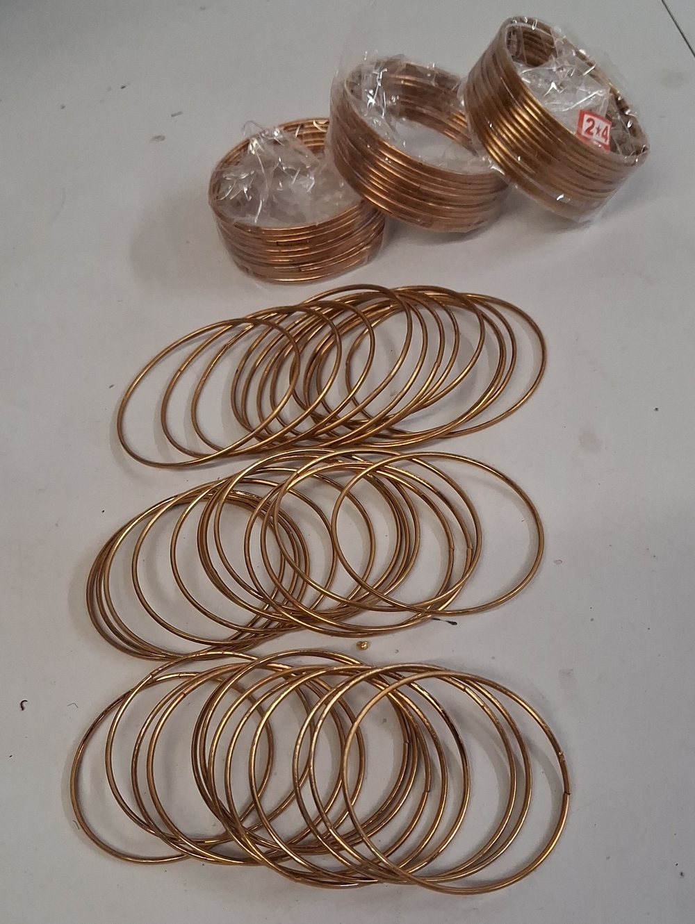 NWT 60pc Traditional Indian Thin Metal Bangles Size 2โ4